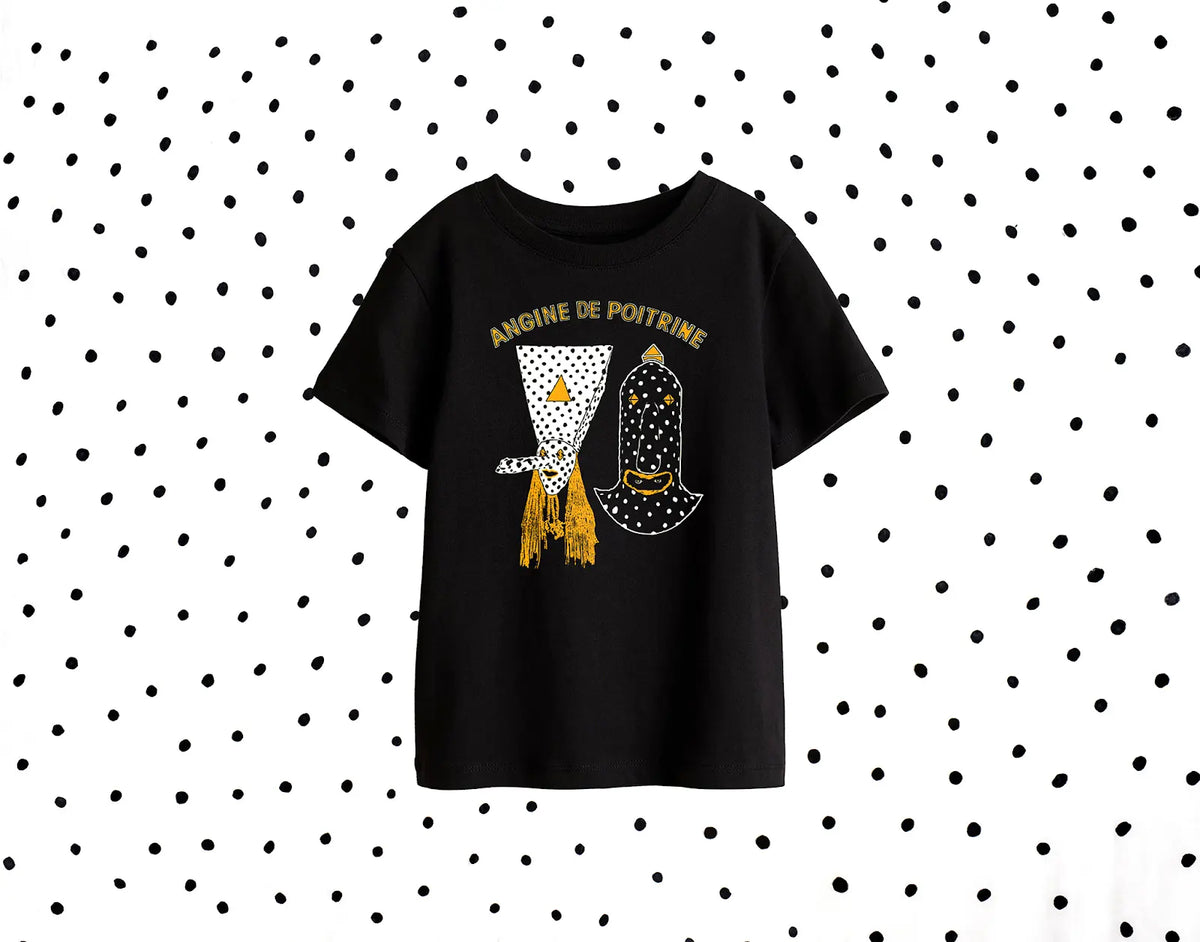 Angine de Poitrine – T-Shirt Noir pour Enfant