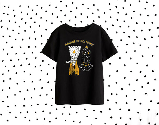 Angine de Poitrine – T-Shirt Noir pour Enfant